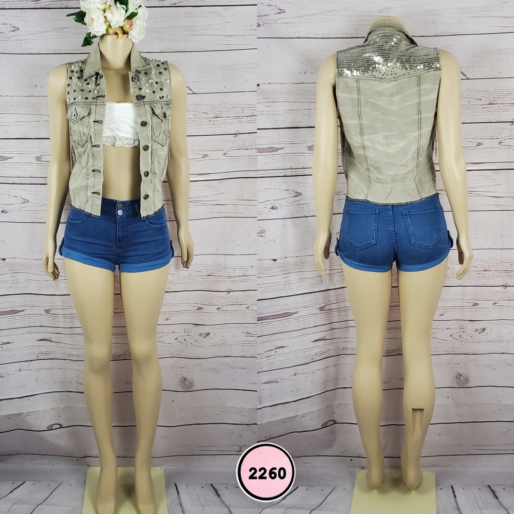 vintage sapphire ink small denim vest ( 5 for $20 )